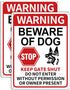 2 Pack Beware of Dog Signs, 13x9.9 inch Reflective Tin Sign Beware of Dog for Fence, Do Not Enter Sign Great for Garden and Yard Wall Decor...
