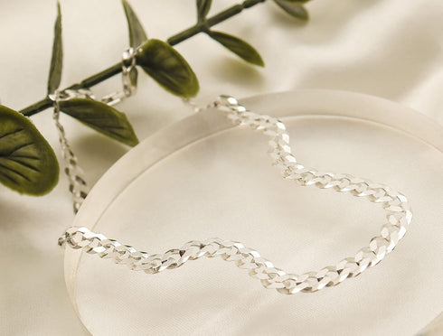PORI JEWELERS 925 Sterling Silver 3.5mm Cuban Curb Link Chain Anklet - Available in Silver or Yellow...