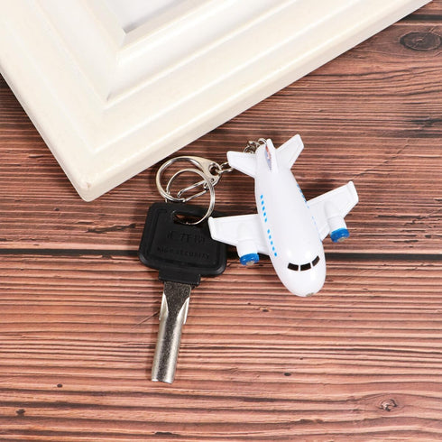 NUOBESTY 2pcs Plane Keychain Led Light Up Airplane Key Ring Cartoon Key Fob with Sound for Bag Purse Charms Car Keys Kids Birthday...