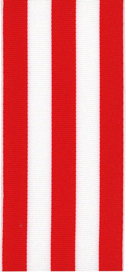 Berwick Offray 140534 Berwick 2.5" Wide Wired Edge Carnival Grosgrain, 25 Yards, Red and White Stripe Pattern...