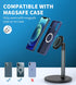 Magnetic Desk Phone Stand for iPhone 15 /14/13/12 - Phone Holder Dock with 360°Rotation, Height&Tilt Adjustable for Office/Home Compatible with iP...
