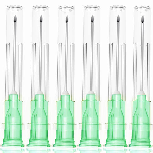 100 Pack 21Ga 1 Inch Stainless Steel Dispensing Lab Tools Accessories for Scientific Labs, Measuring and Refilling, Individually Wrapped...