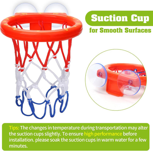 Bath Toys - Bathtub Basketball Hoop for Kids Toddlers - Bath Toys Shower Toys for Kids Ages 4-8,Suction Cup Basketball Hoop & 3 No Hole Balls Set ...