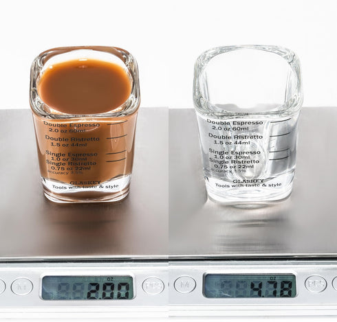4 Pack Shot Glasses Measuring Cup,2oz Espresso Shot Glass,Liquid Heavy Glass Wine Glass,Measurement of Dry and Liquid Ingredients(Black)...