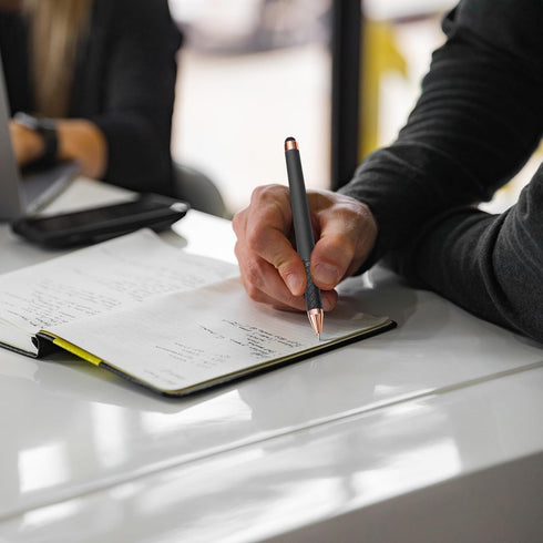 Linbsunne Black Gel Pens 0.7mm Medium Point Pen Office Pens 2-in-1 Stylus Pens for Touch Screens Gel Ink Rollerball Pens for Writing (18 Pack-grey...