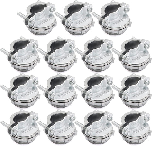 15Pack 1/2" NM Clamp Type Cable Connectors for Metallic Conduit Protect Cables Silver-Zinc...