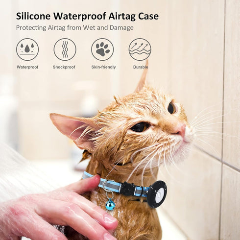 2022 Airtag Cat Collar Holder, Small Air tag Cat Collar Holder Compatible with Apple Airtag GPS Tracker, 2Pack Waterproof Case Cover for Cat Dog P...