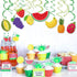 30Ct Tutti Frutti Hanging Swirl Decorations, Tropical Fruit Party Supplies, Summer Birthday Theme, Luau Kids Decor for First 1st Boys Girls Baby S...