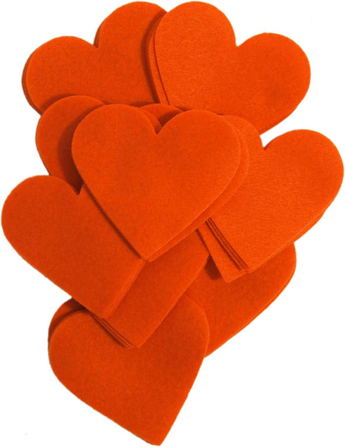 Playfully Ever After 5 inch Felt Hearts 12pc - Pumpkin Orange...