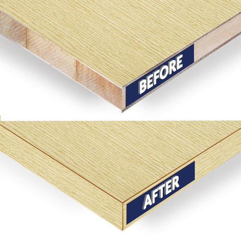Oak Wood Veneer Edge Banding 2 inch x 25 ft Plywood Edging - Pre-glued Real Wood Veneer - Flexible Easy Application Iron-on Edge Banding for Furni...