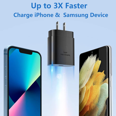 Super Fast Charger Type C Charging Block for Samsung Galaxy S25 S24+ S23 S22 S21 Ultra, 3 Pack 25W PD/PPS USB C Wall Charger Power Adapter for Sam...