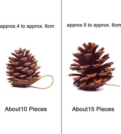 Whaline 25 Pcs 1.6-2.4 Inches Christmas Pine Cones Decoration with String, Natural Rustic Pinecones Bulk Ornaments for Crafting for Home Accent De...