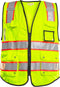 PACIFIC 10 Pockets Safety Vest for Men, 3M High Visibility Reflective Strips with Pockets and Zipper, ANSI Class 2, Yellow, Medium...