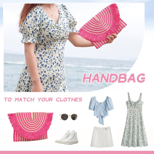 Straw Clutch Purse Bag for Women Summer Clutch Beach Purse Envelope Woven Purse Beach Clutch Bag...