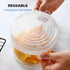6pcs Silicone Stretch Lids Silicone Food Covers Reusable Food Lids Fit All Round Containers, Cups, Plates and Bowls, 6 Sizes (White)...