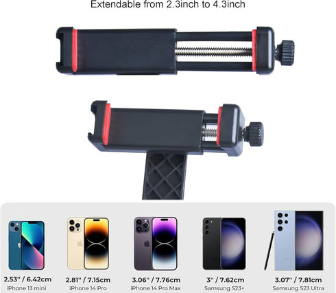 Phone Tripod Mount with Remote Controller, New Universal Smartphone Mount Adapter with Cold Shoe, 360° Rotates Cell Phone Clip Clamp Holder, Compa...