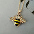 Elegent Crystal Yellow Little Bee Colored Glaze Drip Honey Bee Little Bumblebee Pendant Necklace...