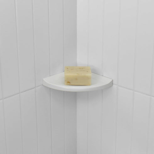 Questech 5" Shower Soap Dish Shelf for Inside Shower, Lugged for New Construction, Bath Organizer for Tiled Walls, Corner Soap Holder, Metro Lugge...
