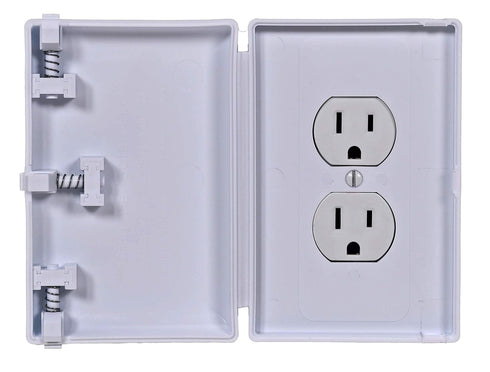 Baby Toddler Pet Resistant Electrical Safety Cover Guard for Home and Business, Made in USA, Traditional Outlet (1 Count, White)...