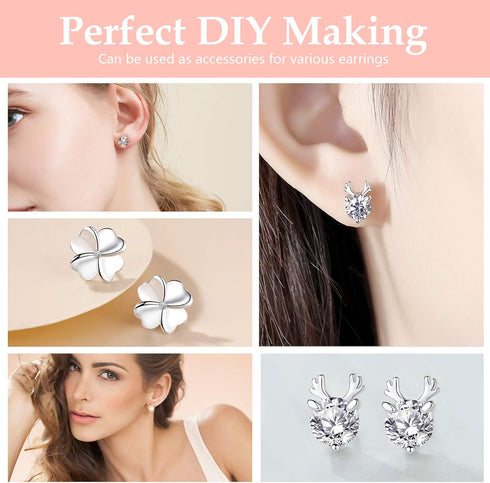 VERACT Earring Posts and Backs, 2000Pcs Hypoallergenic Earring Studs for Jewelry Making Kit and Butterfly Earring Backs and Rubber Earring Backs w...