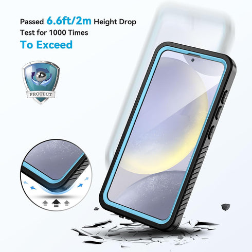 Lanhiem for Samsung Galaxy S24 Case, IP68 Waterproof Dustproof, Built-in Screen Protector, Rugged Full Body Shockproof Protective Cover for Galaxy...