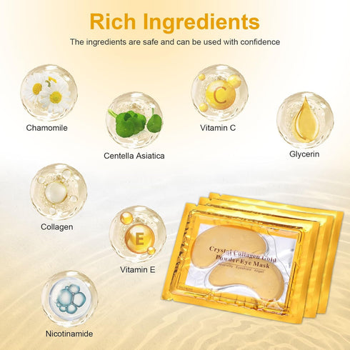 PITHER Under Eye Patches, 20pcs Eye Masks for Dark Circles and Puffiness Wrinkles with Collagen Hydrating 24k Gold Eye Patches for Eye Bags Around...