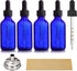 4 Pack 2 oz Glass Dropper Bottles with Measured Dropper - 60ml Dark Blue Tincture Bottles with Graduated Calibrated Glass Eye Droppers (1ml) for E...