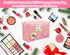 Personalized Inital Preppy Makeup Bag Set with Zipper, Monogram Waterproof Travel Cosmetic Bag for Women, Cute Preppy Patch Toiletry Bag for Trave...