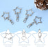 50 Pcs Silver Star Shaped Spring Snap Keychain with Chain Hanging Buckle and Open Jump Ring Star Lobster Claw Clasp Star Keychain Clip for DIY Cra...