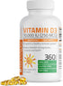 Bronson Vitamin D3 10,000 IU (250 mcg) High Potency - Supports Healthy Immune System, Strong Bones, Muscles & Teeth - Non GMO, 360 Softgels (1 Yea...
