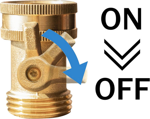 Xiny Tool Brass Garden Hose Shut Off Valve, Heavy Duty 3/4 Inch Solid Brass Garden Hose Shut Off Valve with 4 Extra Rubber Washers...