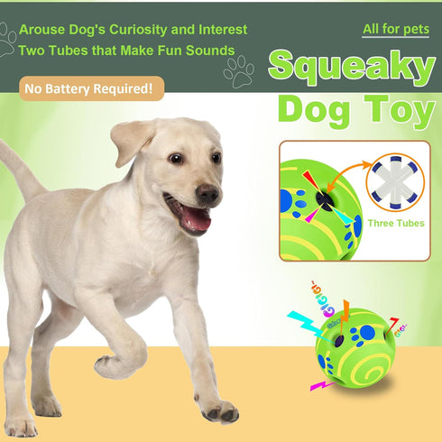 Interactive Dog Ball, Large Dog Ball Toy, Interactive Dog Toy for Small/Medium/Large Dogs, Herding Ball for Dogs with Fun Giggling Sounds When Rol...