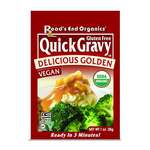 Roads End Organics Delicious Golden Organic Gravy Mix - Vegetarian Gravy Mix Packets, Vegetarian Gravy Powder, Vegan Gravy Packets - 1 Oz (Pack of...