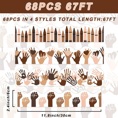 69ft Diversity Bulletin Board Borders Equality Growth Mindset Bulletin Trim Borders for School Classroom Sunday School Office Party Wall Decor...