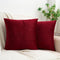 HWY 50 Burgundy Red Velvet Throw Pillow Covers 20x20 Inch, Pack of 2 Soft Cozy Solid Decorative Luxury Cushion Cases for Couch Sofa Bed Living Roo...