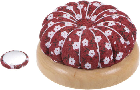 HARFINGTON Pin Cushions Sewing Needle Cushion Needle Holder Pincushions with Magnetic Wooden Base for Sewing Quilting Needlework DIY Crafts, Red W...