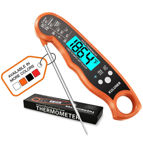 TP-01 Waterproof Digital Instant Read Meat Thermometer with 4.6 Folding Probe Backlight Calibration Function for Cooking Food Candy, BBQ Grill, Li...