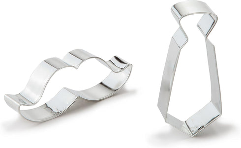 Bakerpan Stainless Steel Cookie Cutter Tie & Mustache Set...