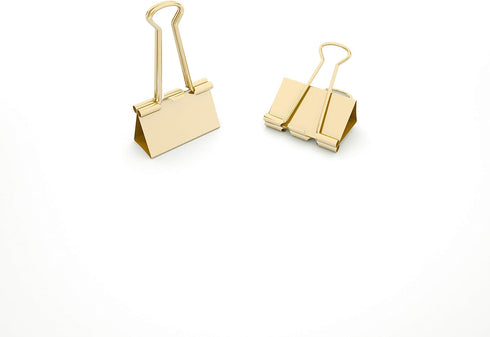 Gold Binder Clips Mini Metal Clamp 3/5" / 0.6-inch / 15-mm (Golden, 40-Count)...