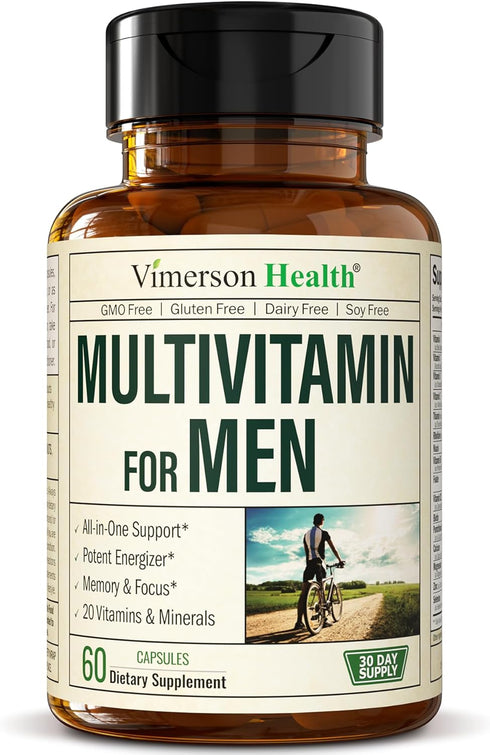 Multivitamin for Men - Daily Mens Multivitamins & Multiminerals Supplement for Energy, Focus and Performance. Mens Vitamins A, C, D, E & B12, Zinc...