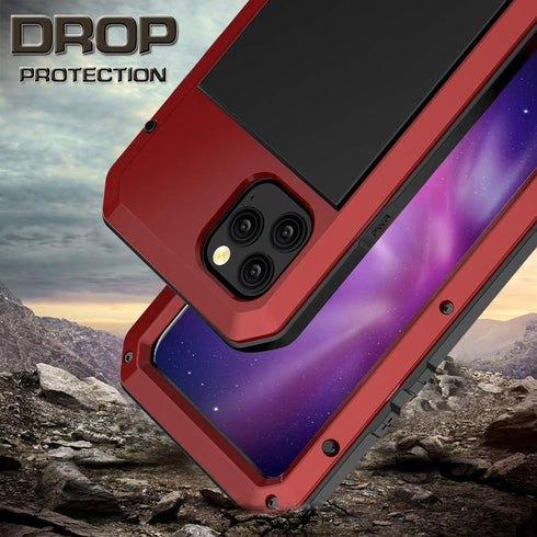 Marrkey for iPhone 11 Case, 360 Full Body Protective Cover Heavy Duty Shockproof Tough Armour Aluminum Alloy Metal Case with Silicone Built-in Scr...