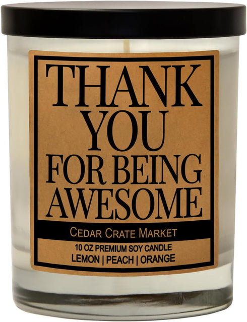Thank You Candle Gifts for Women - Thank You for Being Awesome - Gratitude and Appreciation Gift, Present for Friends, Mentor, Neighbor, Awesome I...
