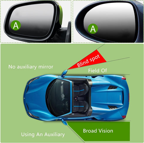 2 Pcs Car Blind Spot Mirrors, 2'' Convex Mirror Car, 360° Wide Angle Side Rear View Mirror Car Accessories Blindspot Mirror with ABS Housing for S...