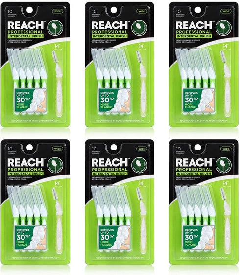 Reach Interdental Brush Cleaners 6-Pack, Wide, 60 Count, Sensitive Gum Protection, Plaque Remover, Brushes Between Teeth & Braces, Dental Toothbru...
