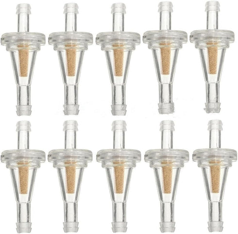 ZYTC 10pcs Clear Gas Inline Fuel Filter for Golf Cart Kawasaki John Deere EZGO...