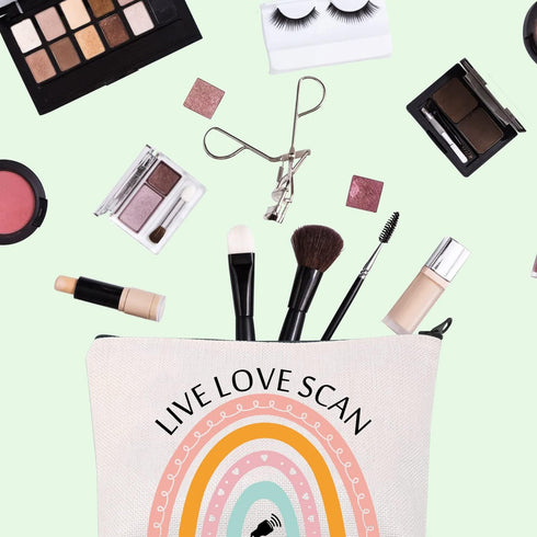 FOTAP Sonographer Cosmetic Bag Sonographer Survival Kit Radiologist Gift Ultrasound Tech Gift Live Love Scan Zipper Pouch Radiologist Gift (Live L...
