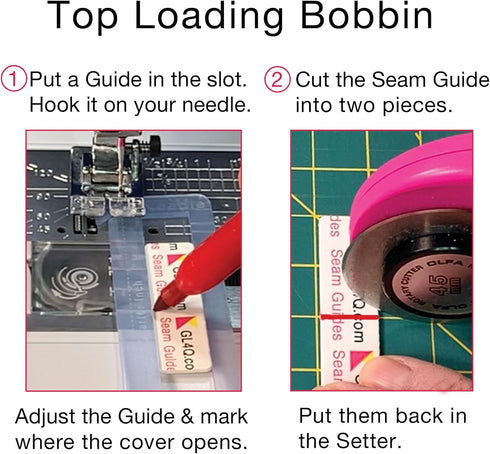 Guidelines4Quilting Super Easy Seam Guide Setter with 6 Reusable Adhesive Seam Guides - Easily Set a Scant 1/4-Inch Guide to Achieve Accuracy and ...