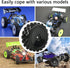 4pcs 1/10 On-Road Wheels and Tires 12mm Hex Black Hard Dish Wheel and Rally Block Tyre for Street Racing Car Kyosho Tamiya Traxxas HPI etc, with L...