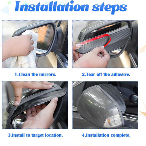 Car Rear View Mirror Rain Visor Guard, 2 Pcs Transparent Rain Eyebrow for Side Mirror, Waterproof Auto Mirror Visor Smoke Guard Cover, Accessories...