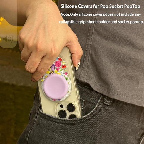 AUROX Silicone Cover for PopSocket PopTop (Silicone Cover Only), Socket PopTop Silicone Cover for PopSocket Phone Grips, Swappable Top Silicone Co...